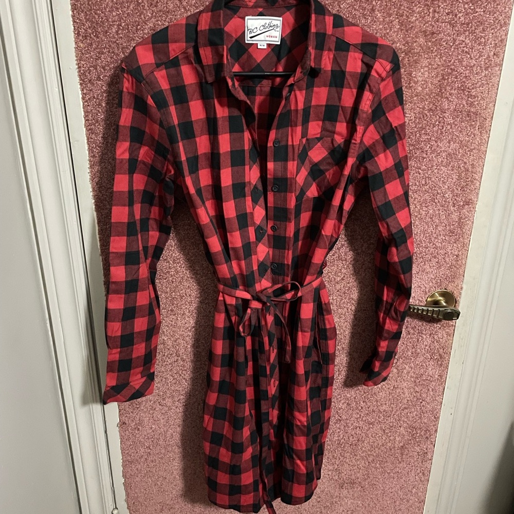 Plaid Long Sleeve Dress